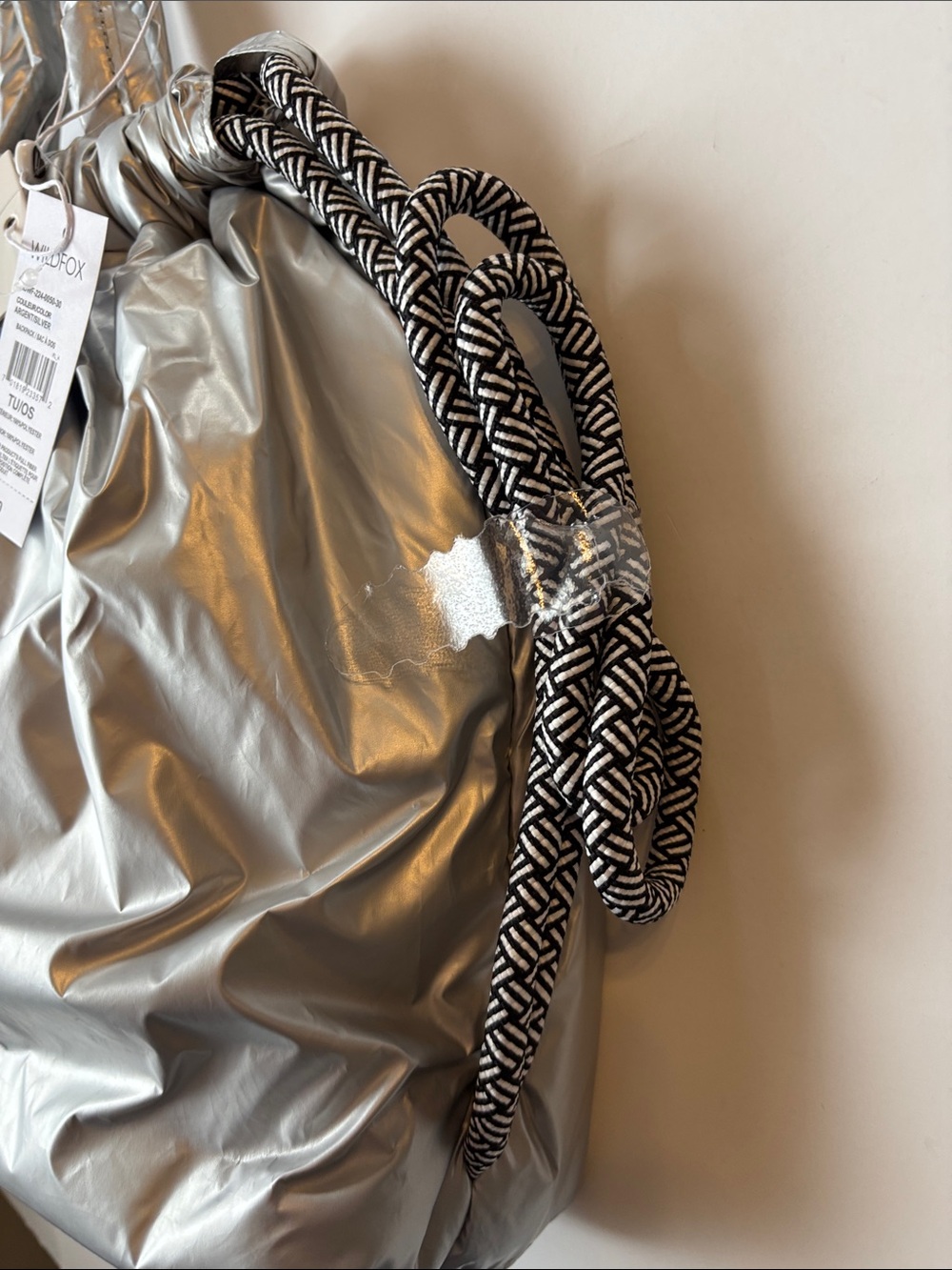 Wildfox Silver Puffer Drawstring Backpack - Picture 7 of 15